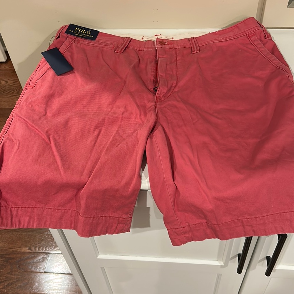 Pink cotton Polo RL shorts NWT